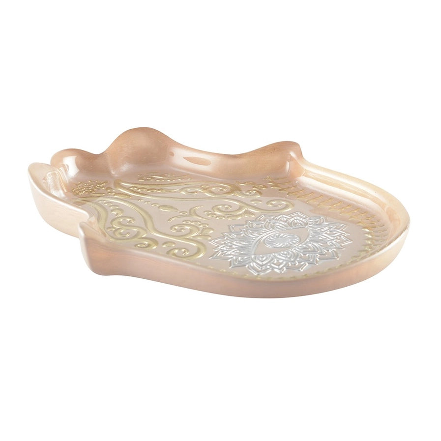 Gilded Hamsa Dish Beige