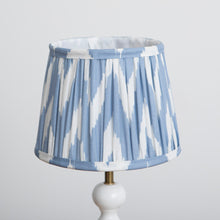 Load image into Gallery viewer, Ikat Blue Pleated Lampshade - Small