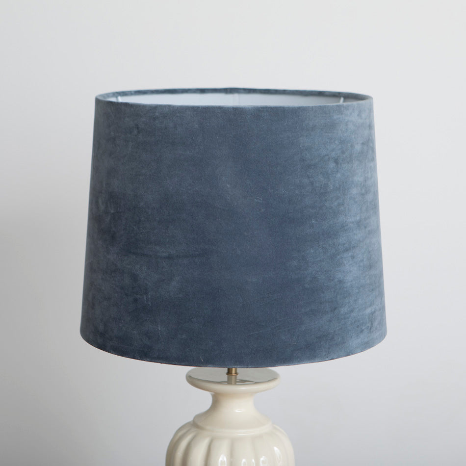 Harriet Cotton Velvet Lampshade - Storm Blue