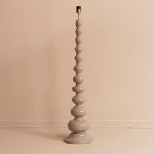 Load image into Gallery viewer, Wooden Bobbin Floor Lamp - Taupe