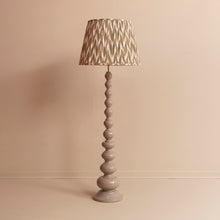 Load image into Gallery viewer, Wooden Bobbin Floor Lamp - Taupe