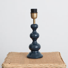 Load image into Gallery viewer, Wooden Bobbin Mini Table Lamp - Indigo