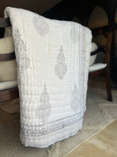 Load image into Gallery viewer, Grey Jaipur Cotton Quilt - King
