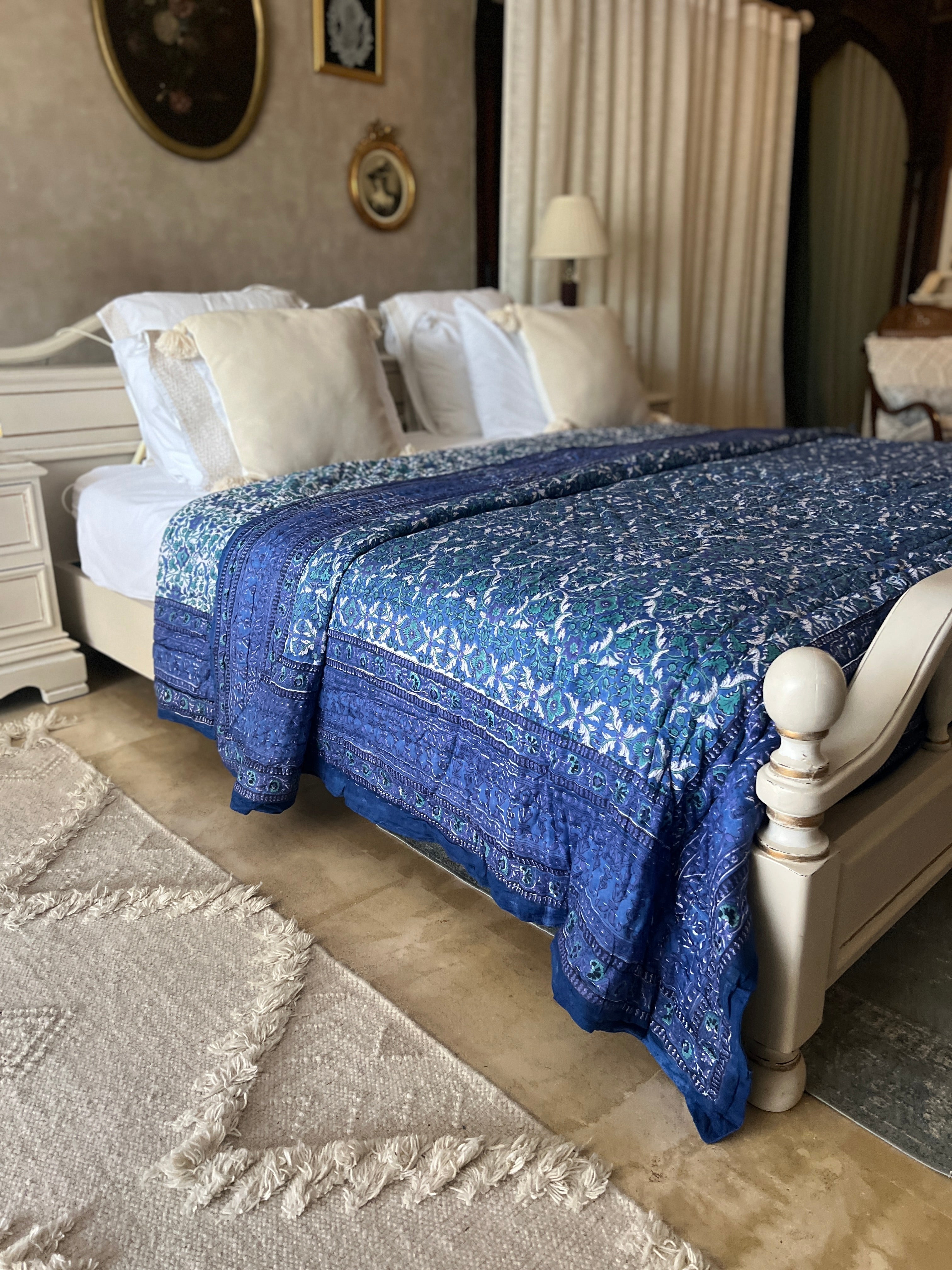 Green Blue Forest Quilt - King