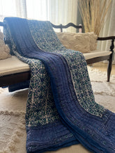 Load image into Gallery viewer, Green Blue Jaipur Cotton Quilt - King