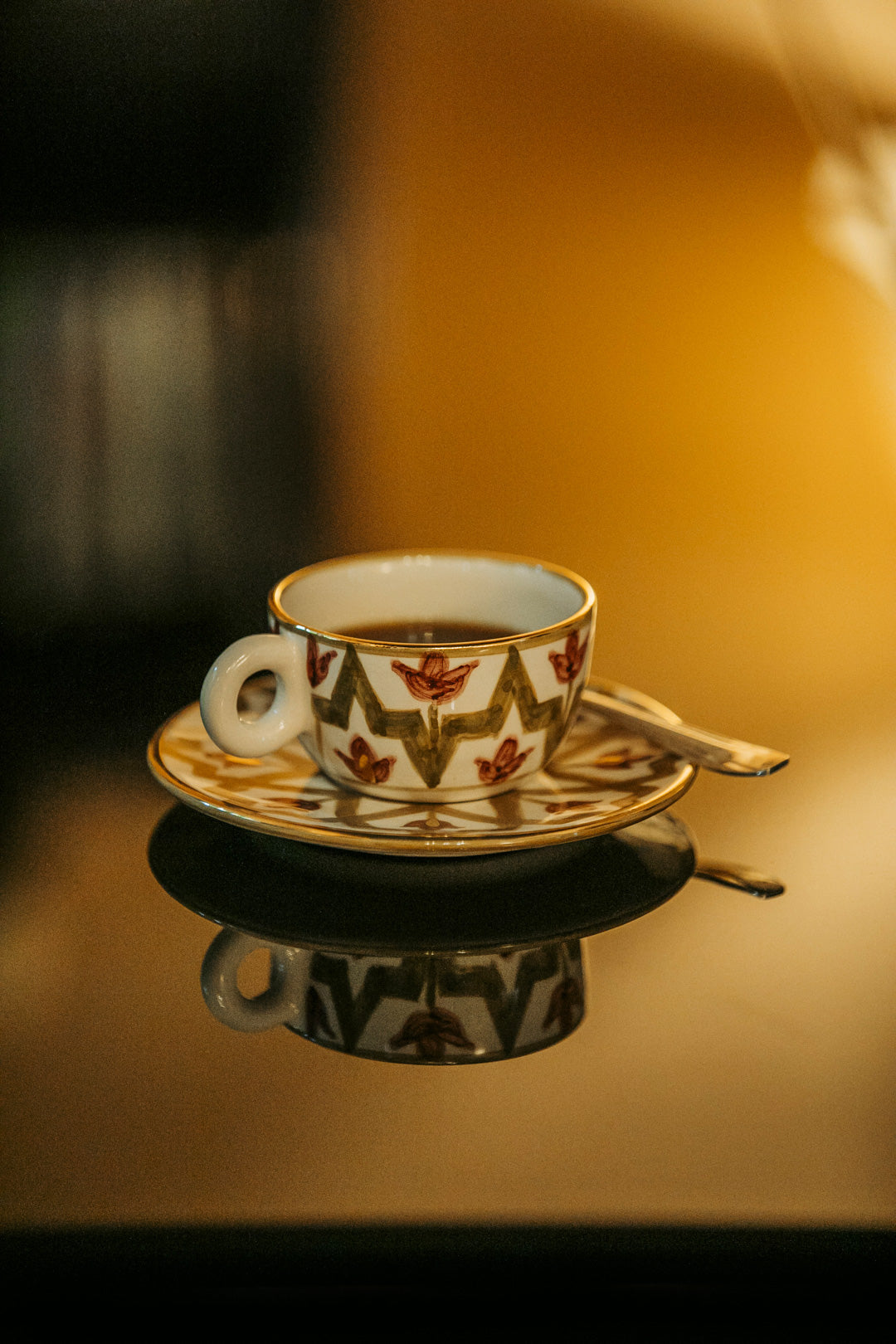 Lmida Khaki & Aubergine Cup & Saucer