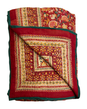 Load image into Gallery viewer, Crimson &amp; Evergreen Forest Quilt - Queen

