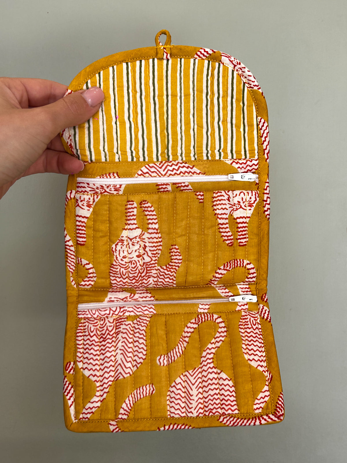 Blockprint Wallet - Mustard Wild Tiger