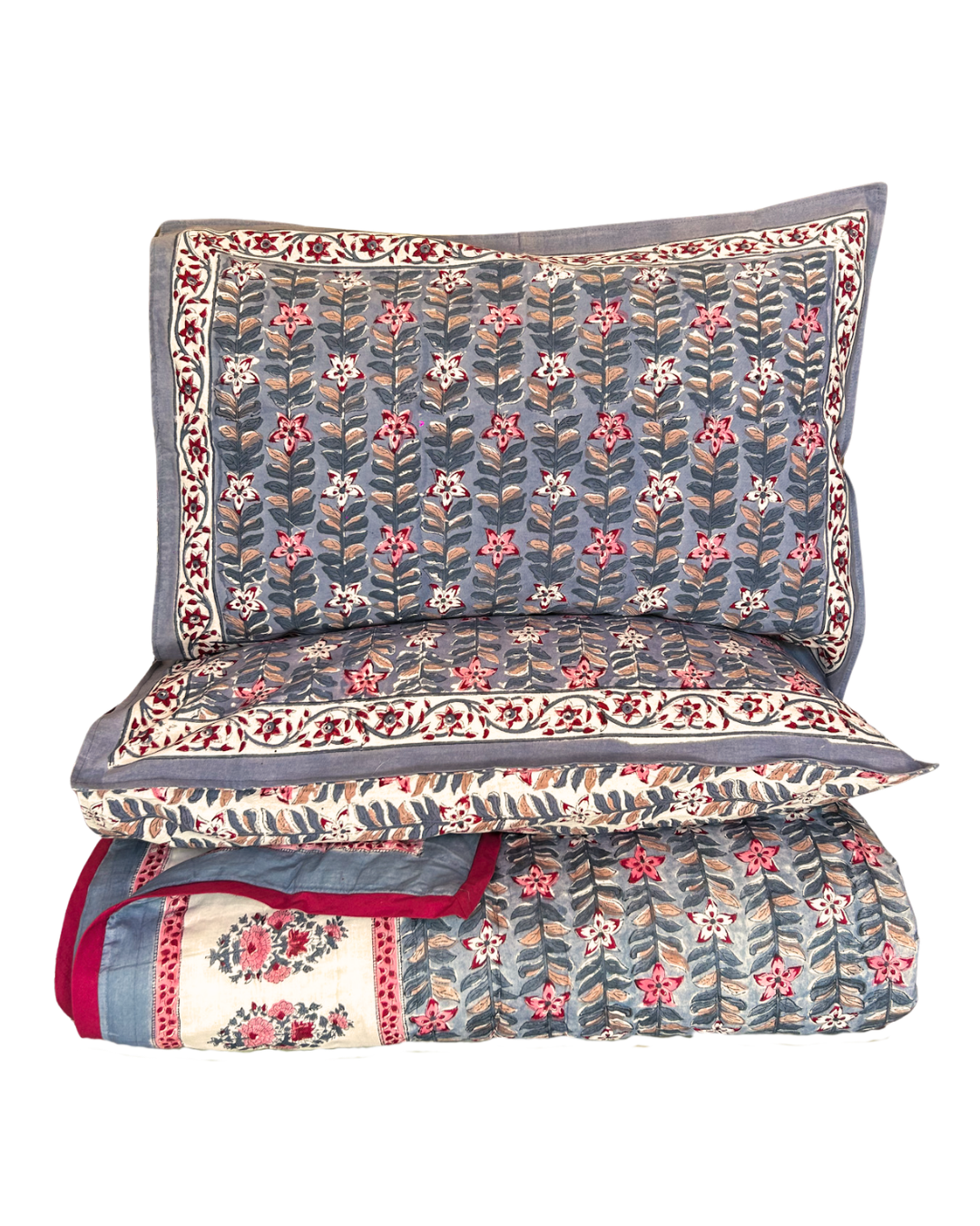 Violet & Fuchsia Petal Meadow Quilt - King