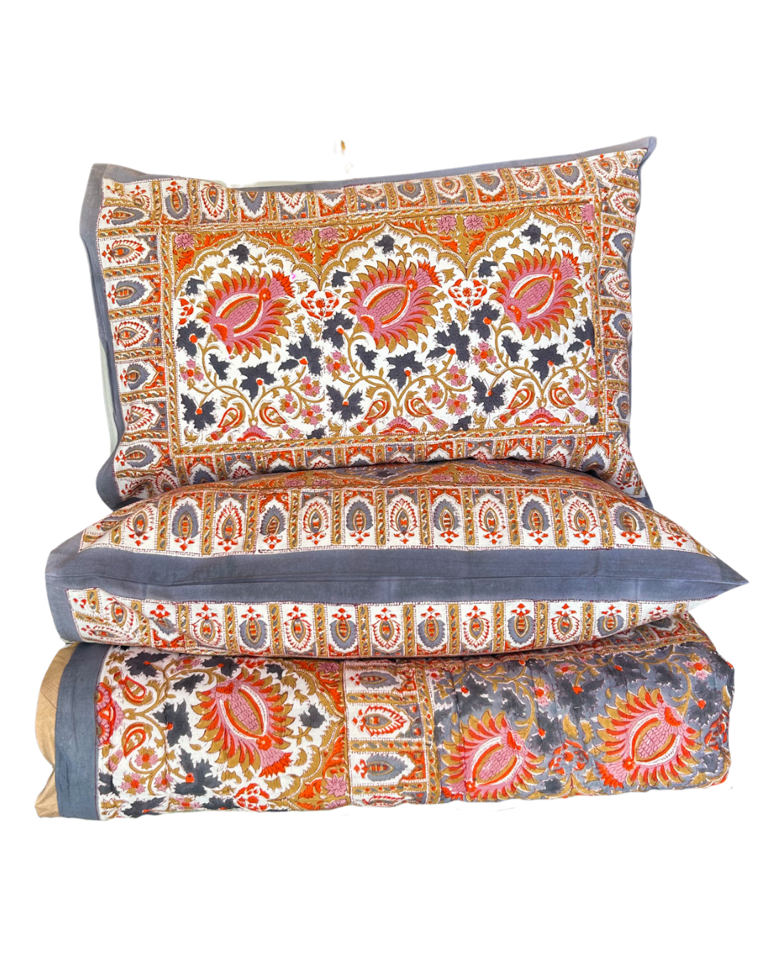 Violet & Tangerine Garden Quilt - Queen