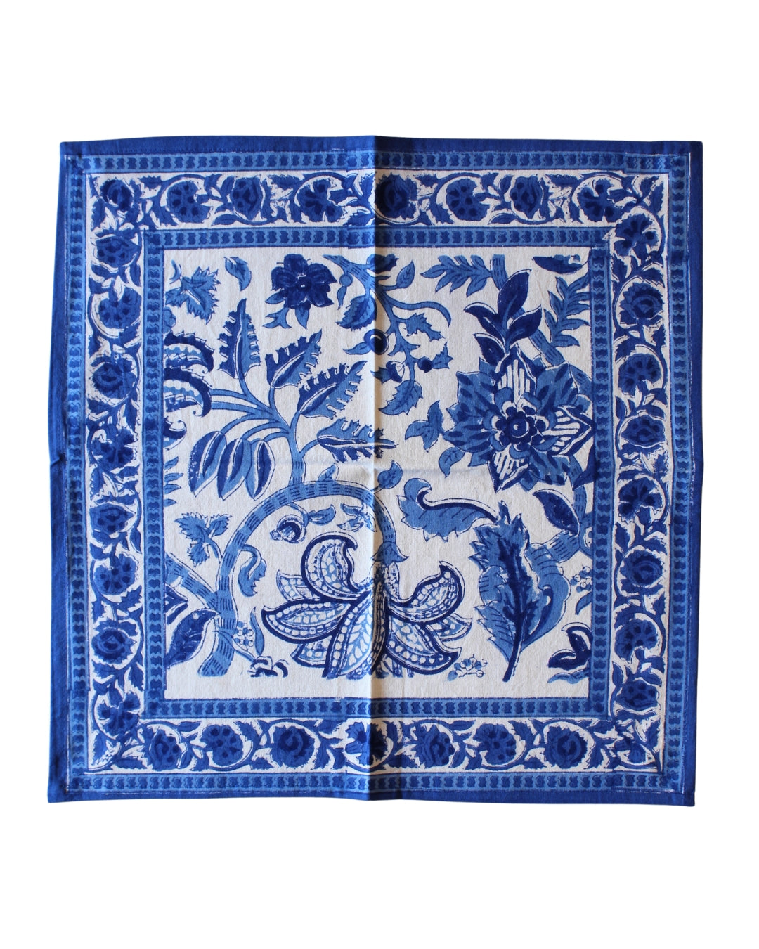 Blue Blockprint Placemats & Napkins Set of 6