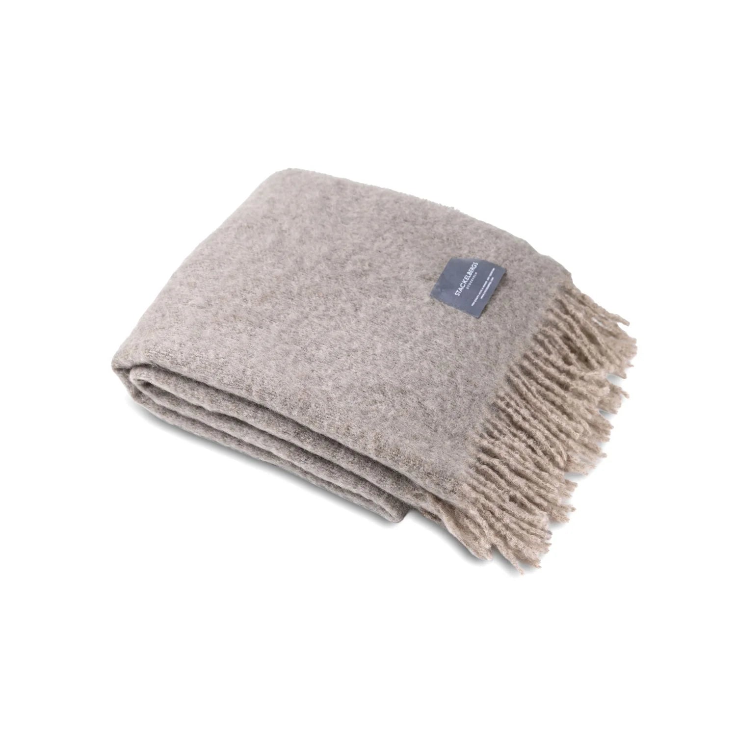 Mohair Blanket - Light Taupe & Brindle Melange
