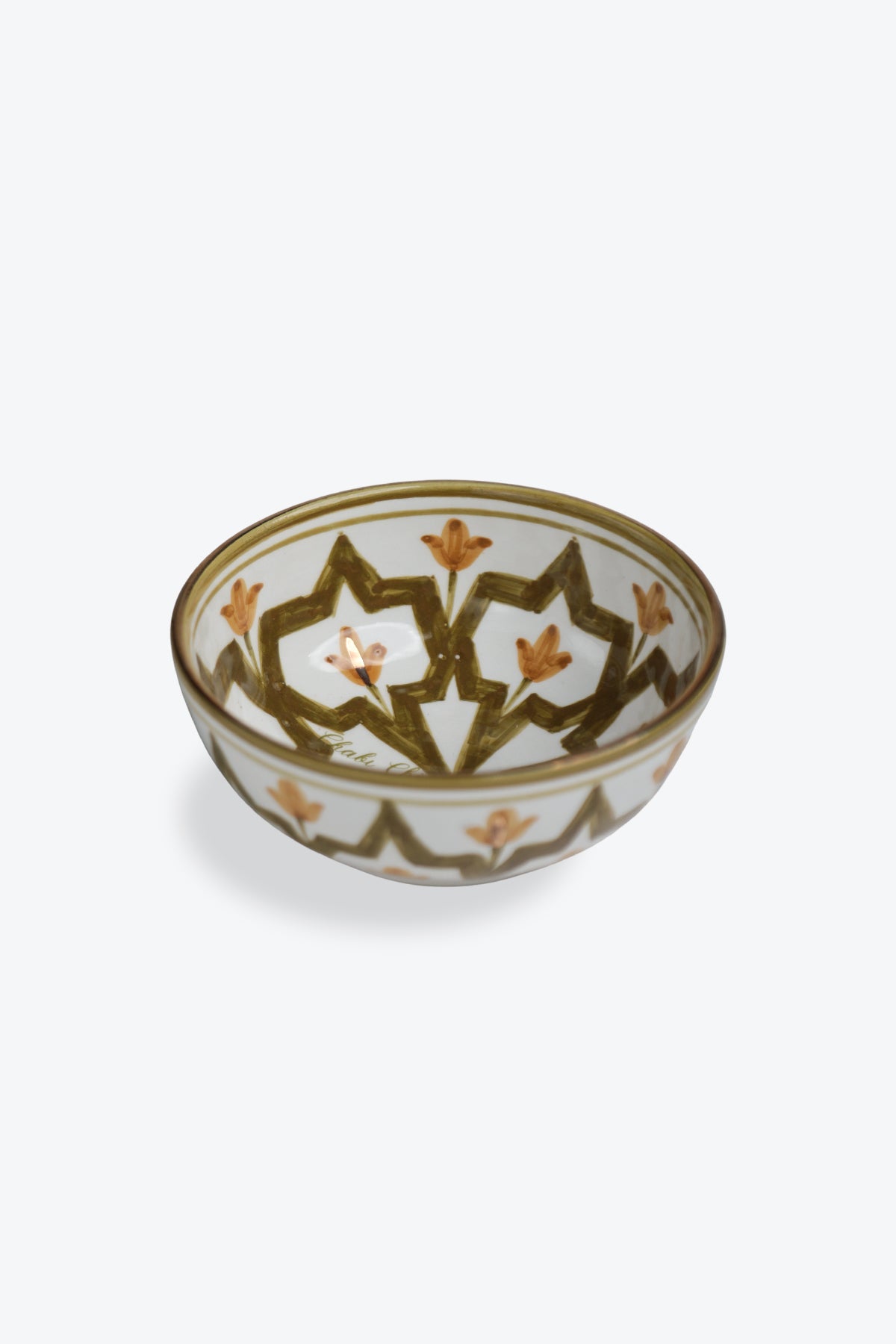 Lmida Khaki & Gold Low Bowl - Small