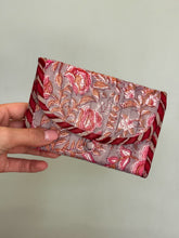 Load image into Gallery viewer, Blockprint Wallet - Pink &amp; Grey Floral
