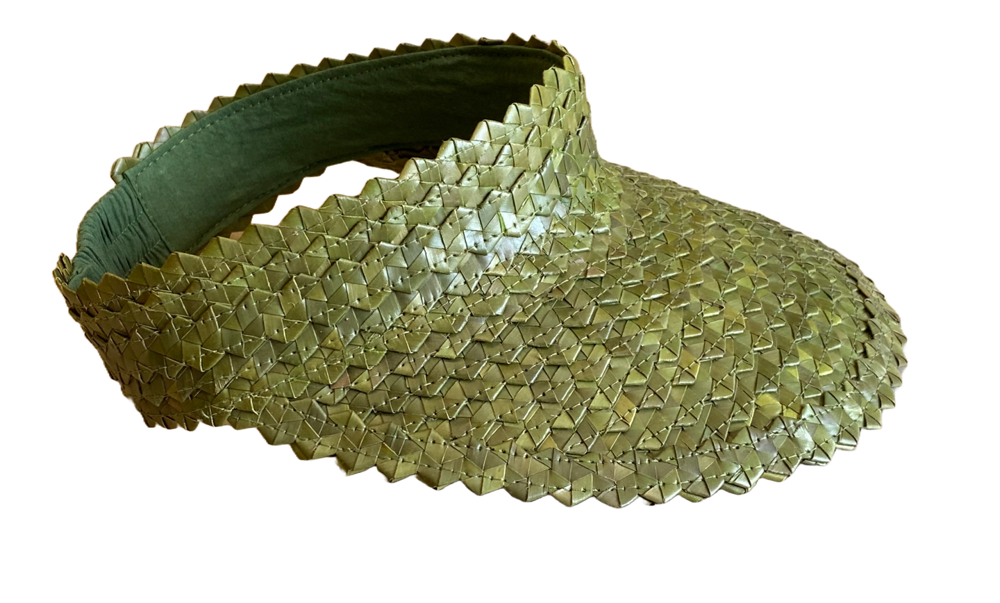 Palm Leaf Visor - Olive Green