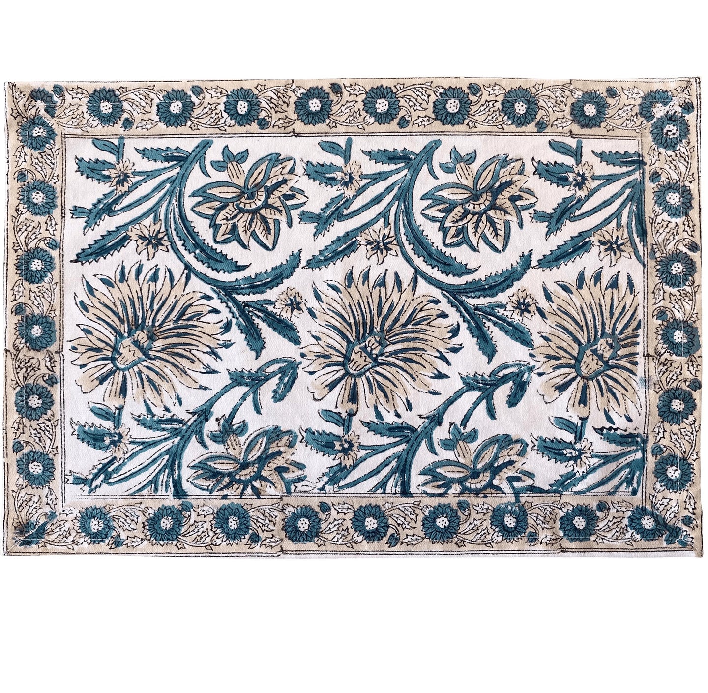 Blue Blockprint placemats - Set of 6