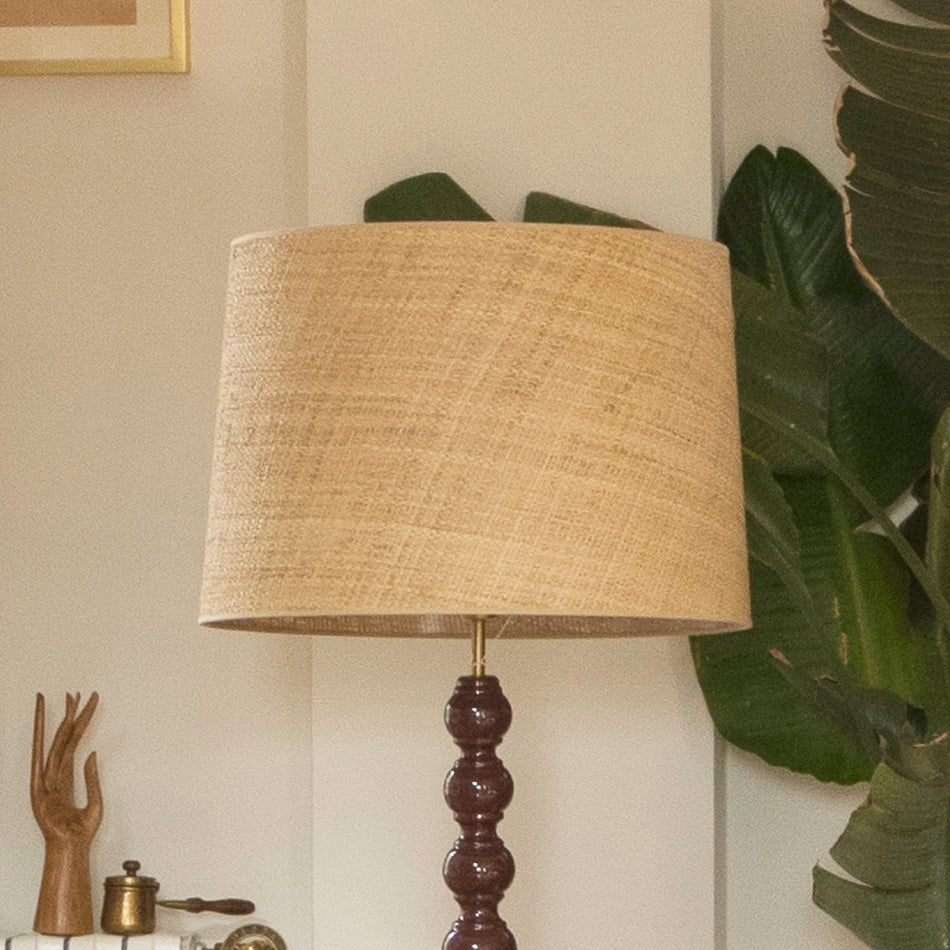 Cream Pipe Raffia Lampshade
