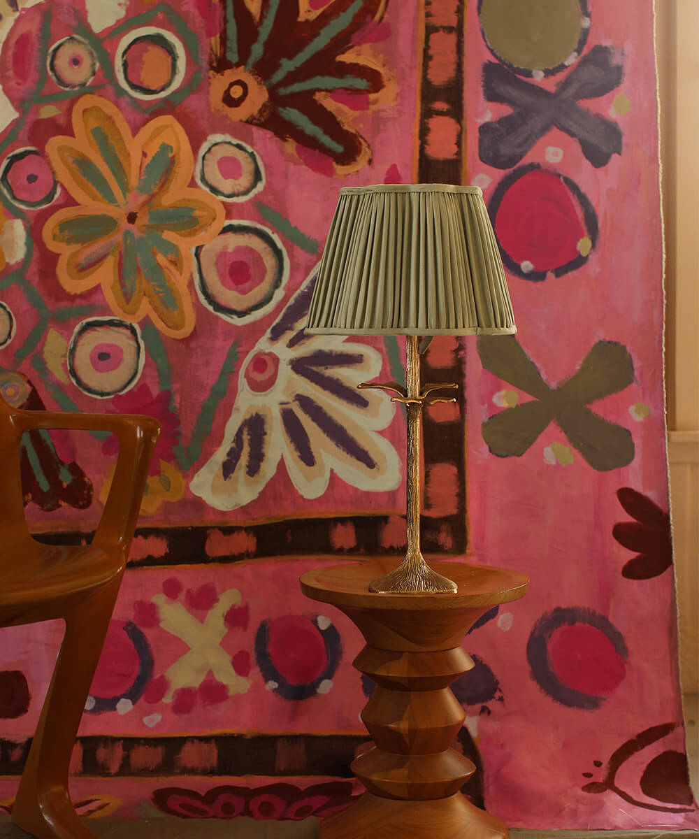 Sage Scalloped Lampshade