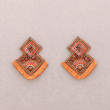 Load image into Gallery viewer, Rhombus  Earrings Amber
