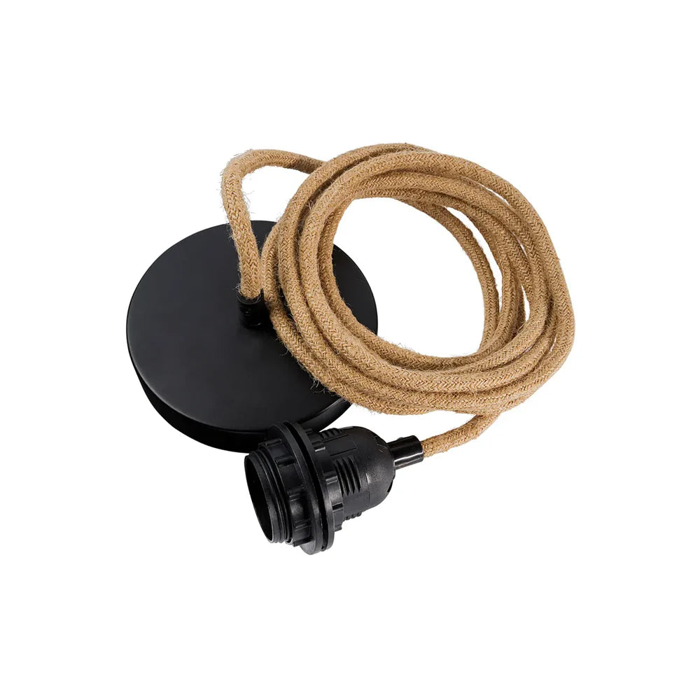 The Ripple Rattan Pendant - Black - M