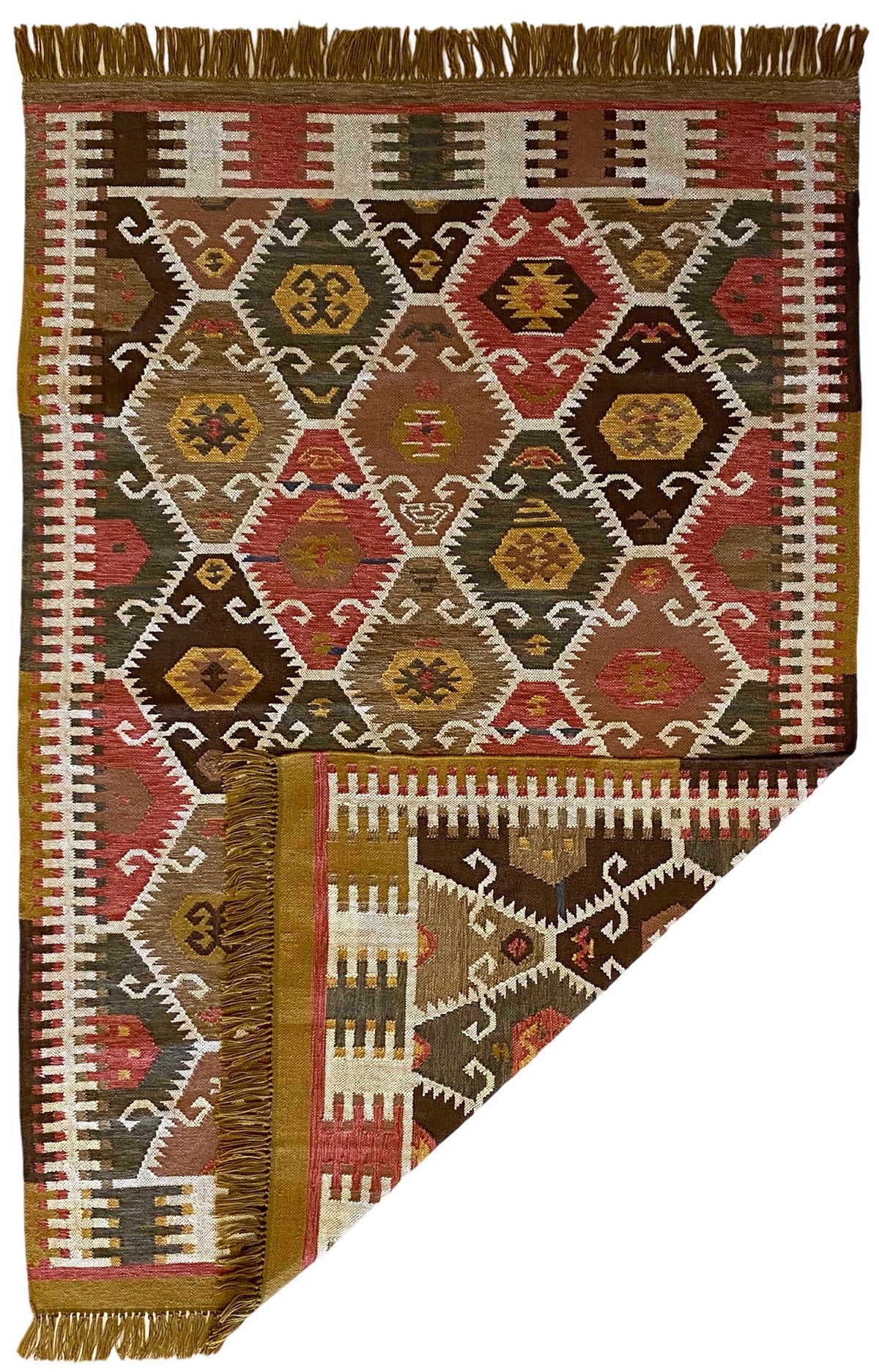 Heritage Kilim - Red / Mustard / Green - 150 x 240cm
