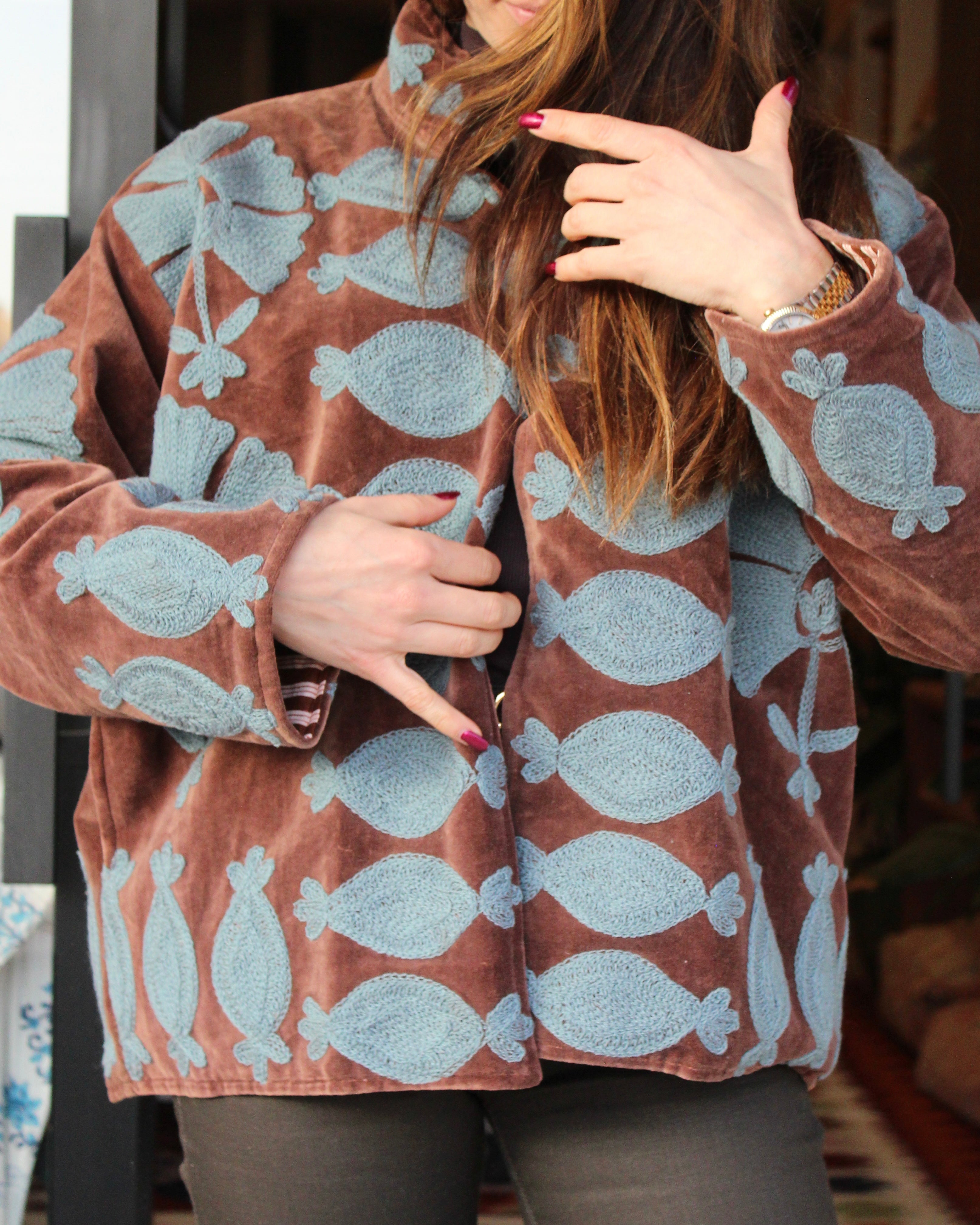 Souk Velvet Jacket - Deep Chocolate