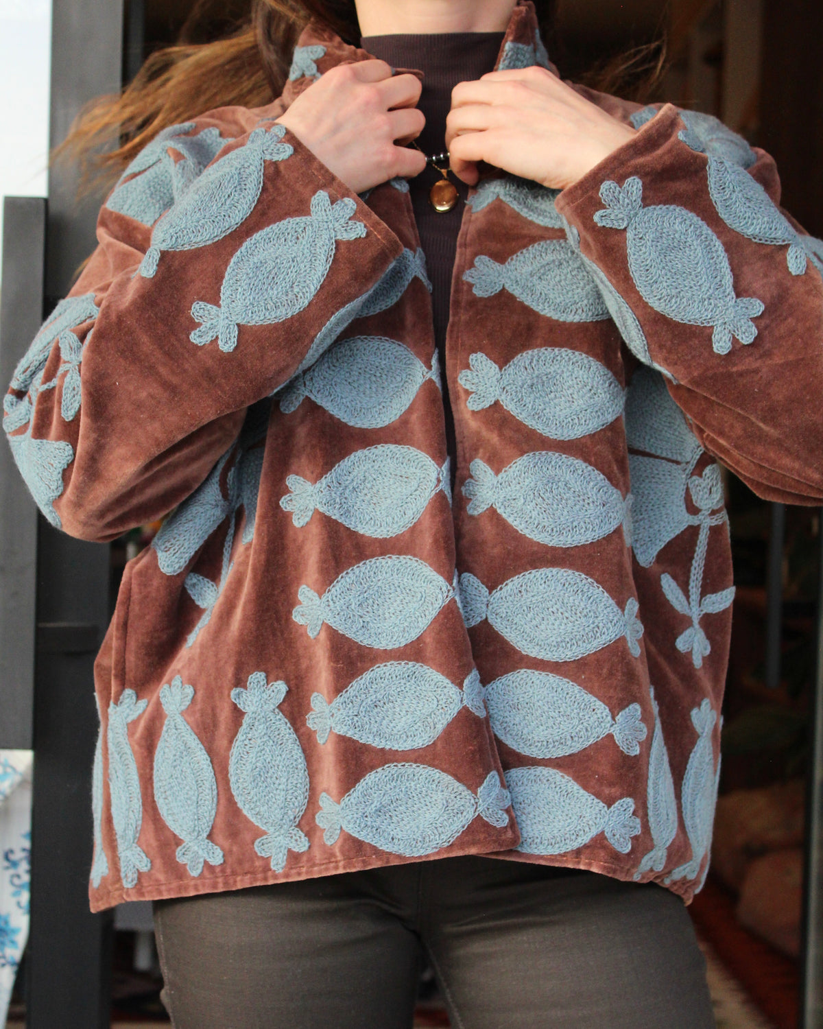 Souk Velvet Jacket - Deep Chocolate
