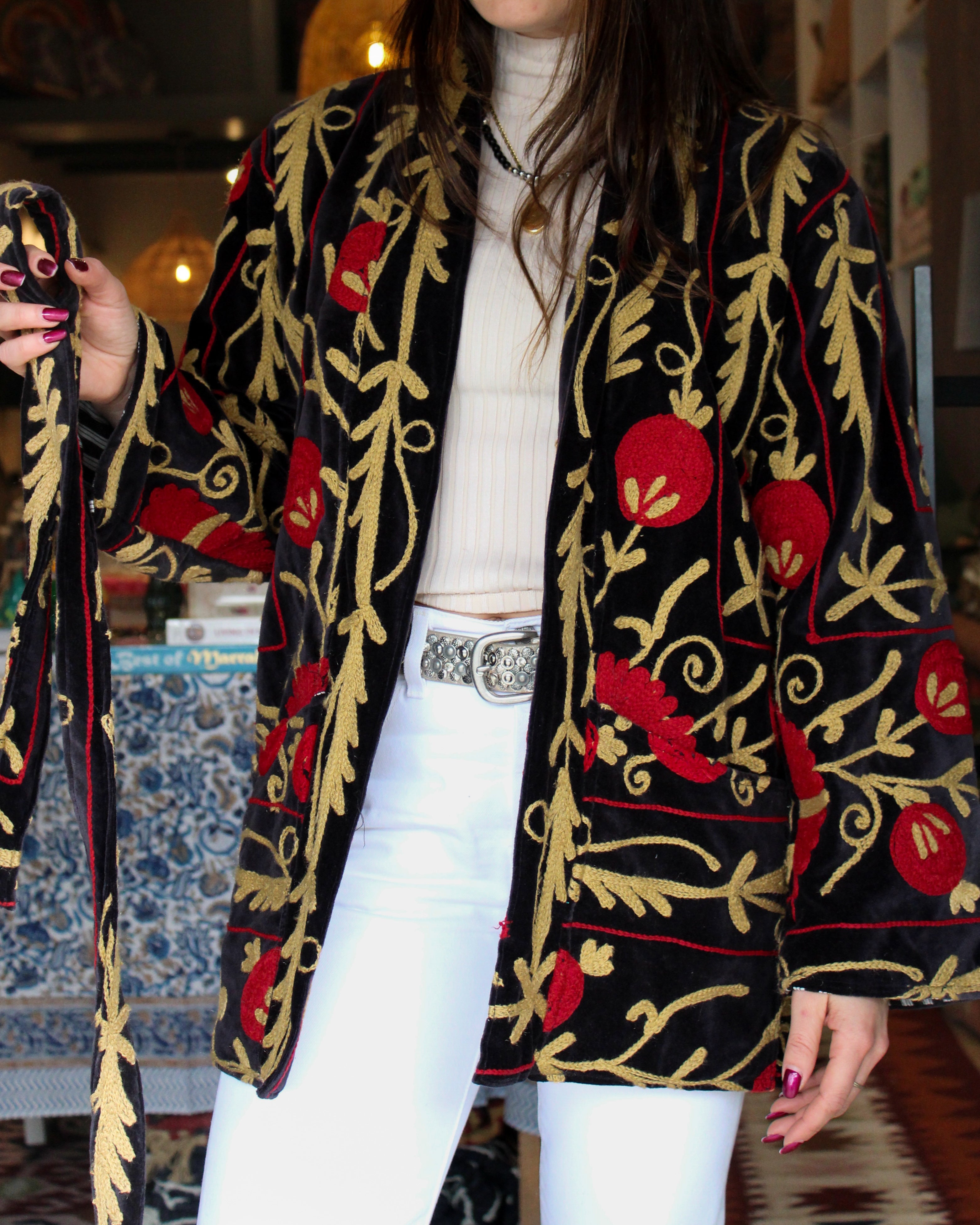 Heritage Velvet Jacket - Onyx Crimson