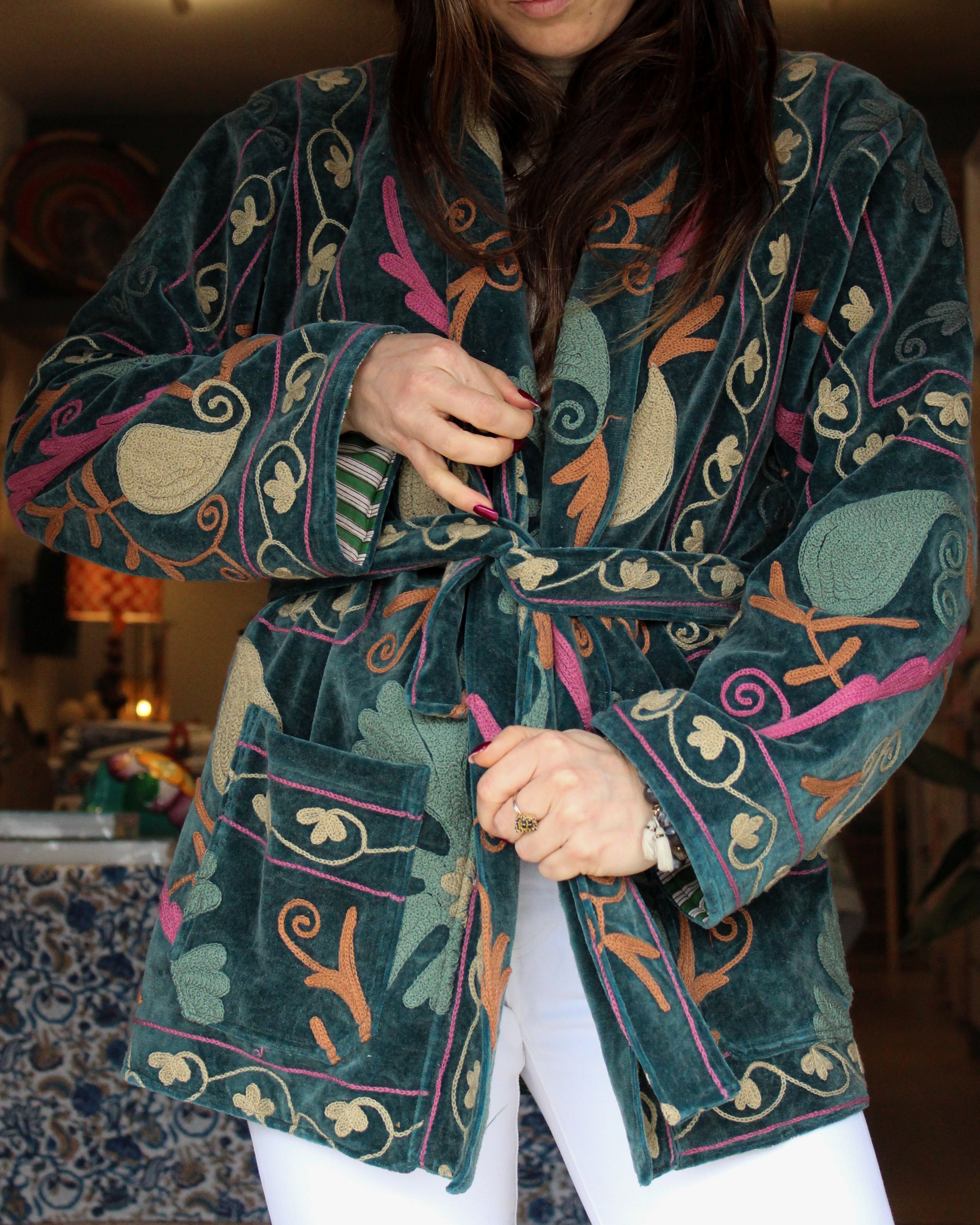 Heritage Velvet Jacket - Teal