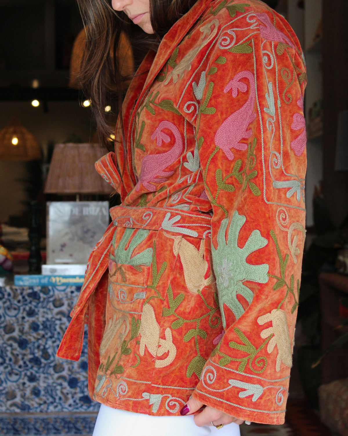 Heritage Velvet Jacket - Tangerine