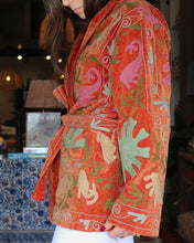 Load image into Gallery viewer, Heritage Velvet Jacket - Tangerine
