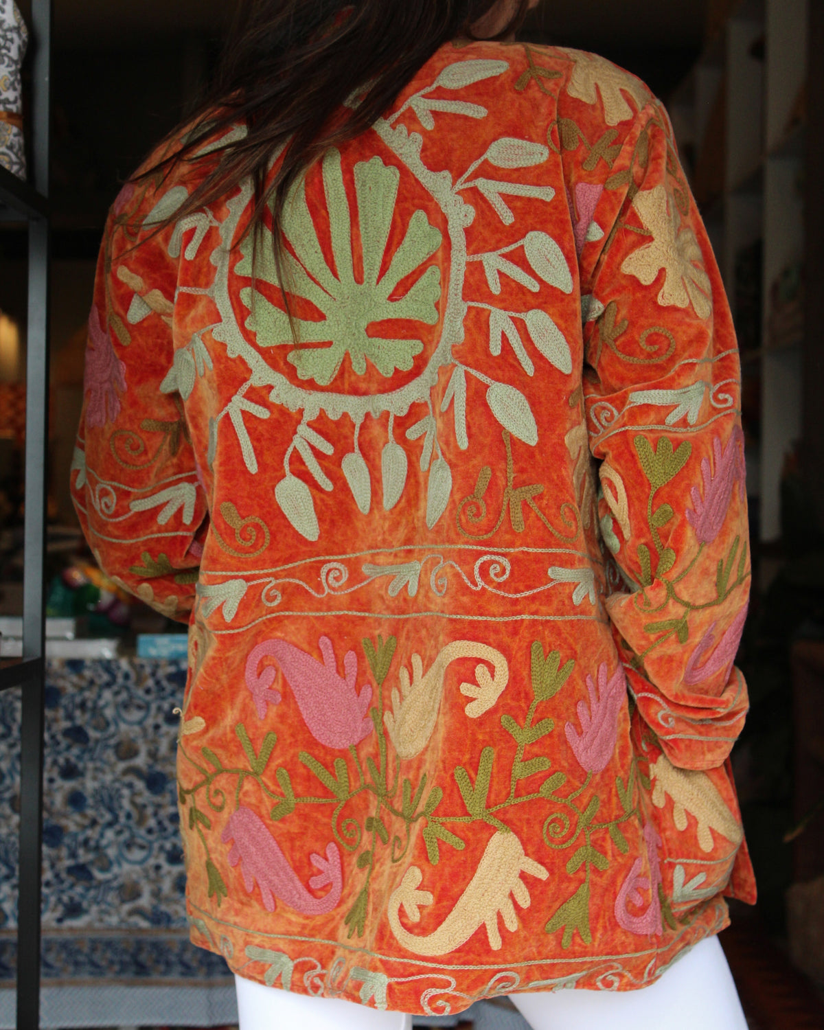 Heritage Velvet Jacket - Tangerine