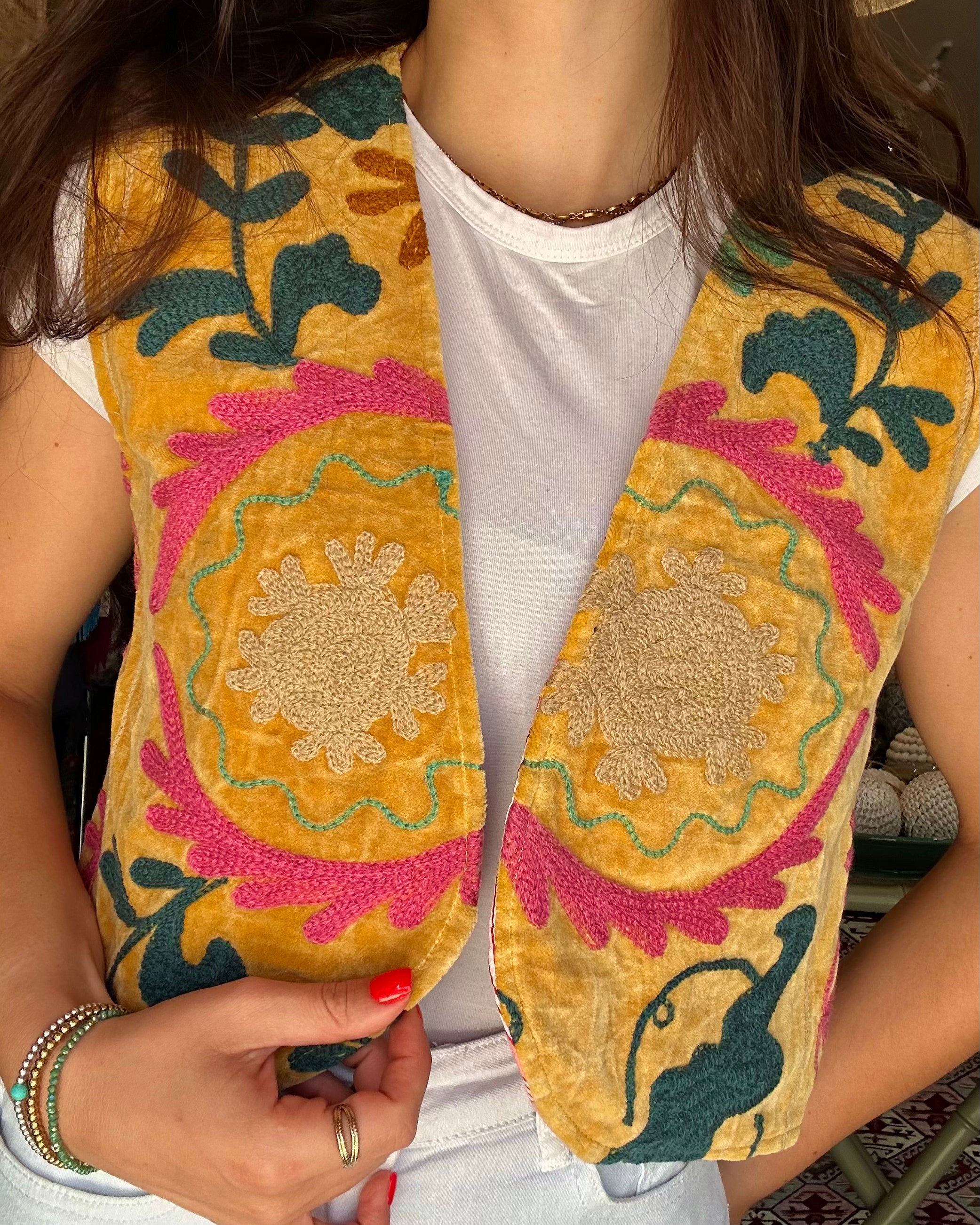 Heritage Velvet Vest - Marigold
