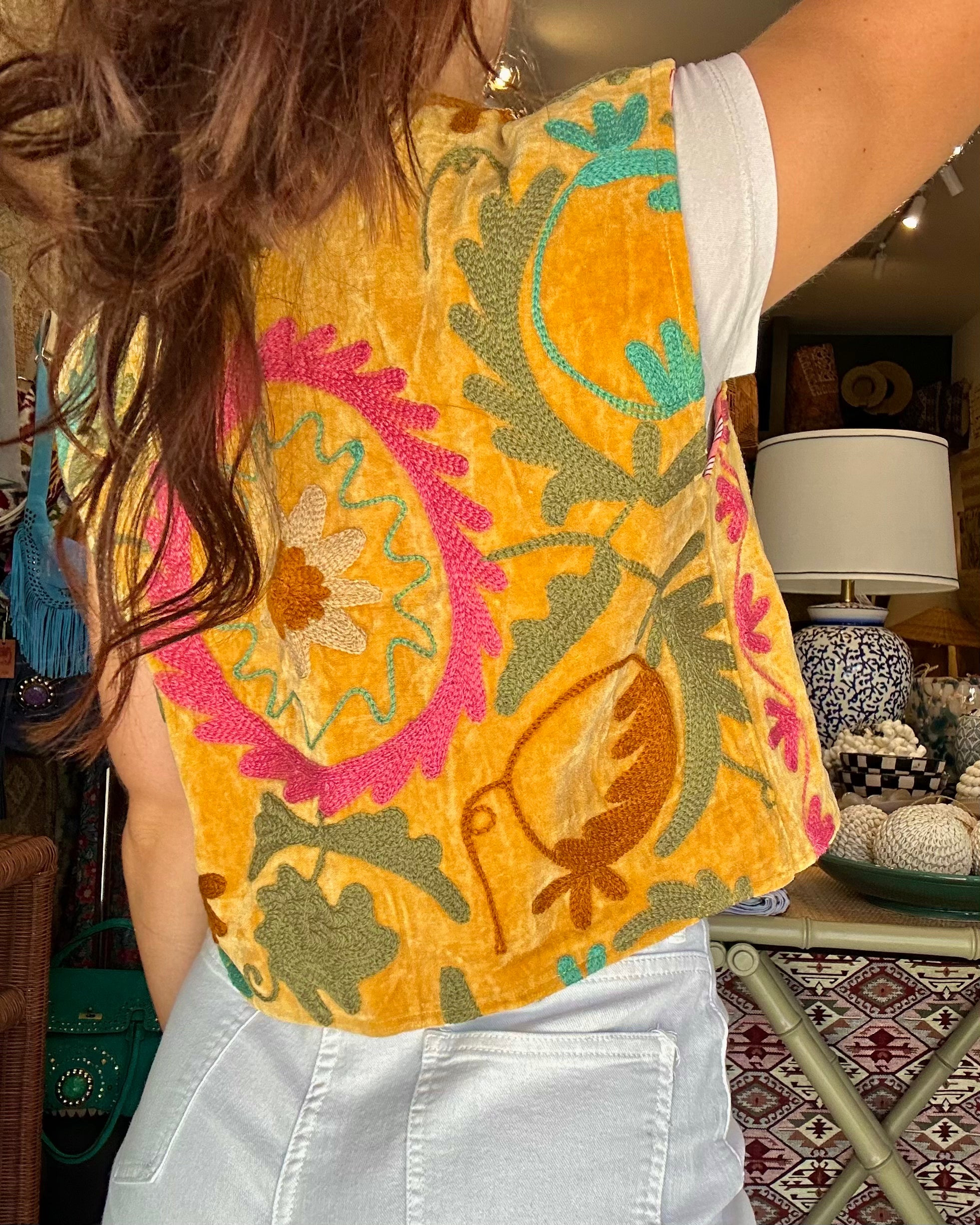 Heritage Velvet Vest - Marigold
