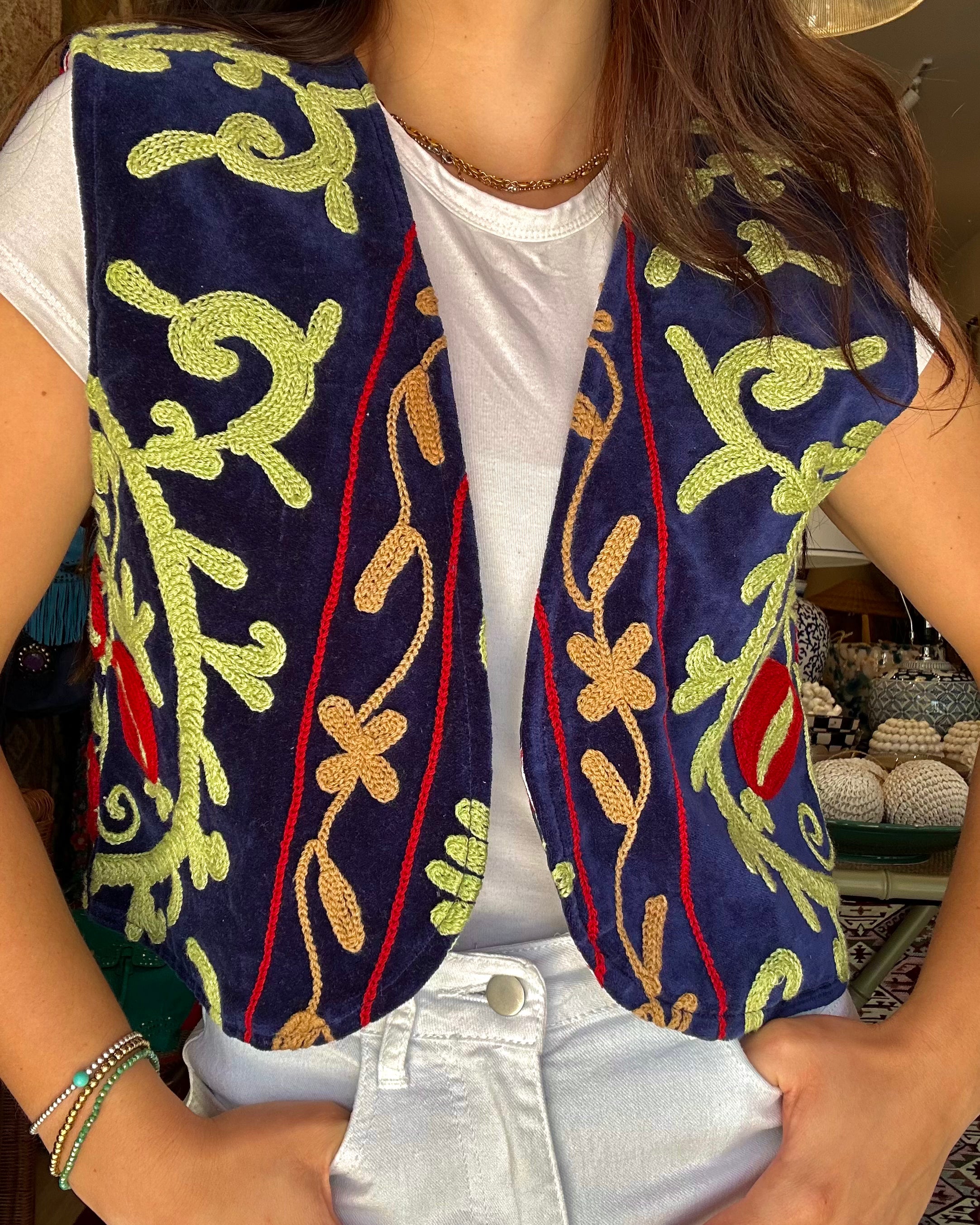 Heritage Velvet Vest - Midnight