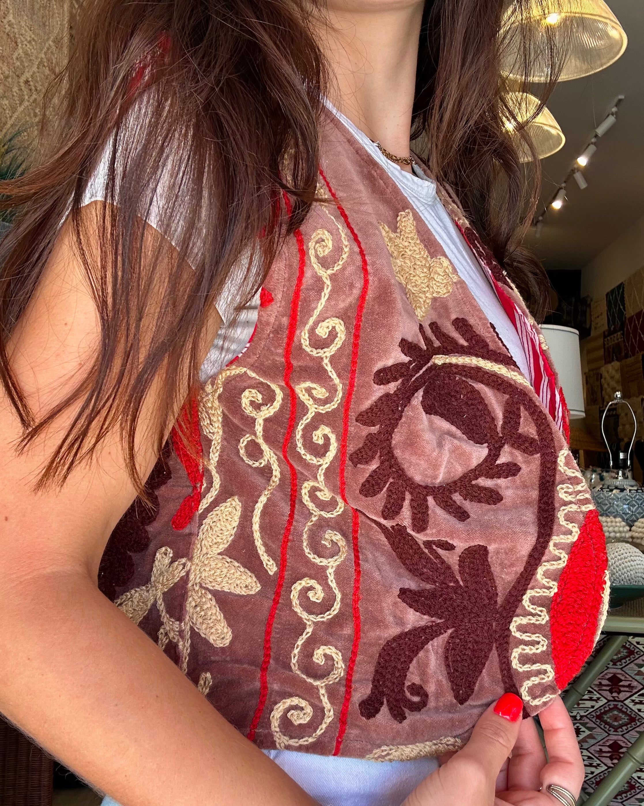 Heritage Velvet Vest - Mauve