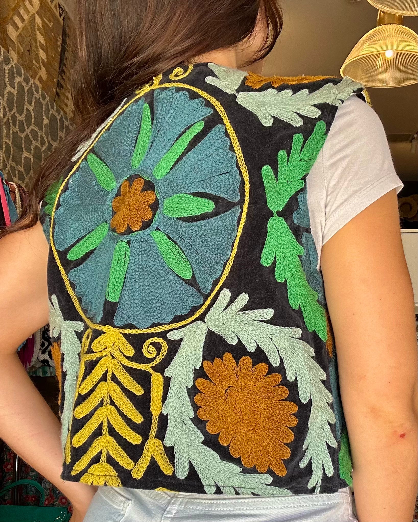 Heritage Velvet Vest - Onyx Forest