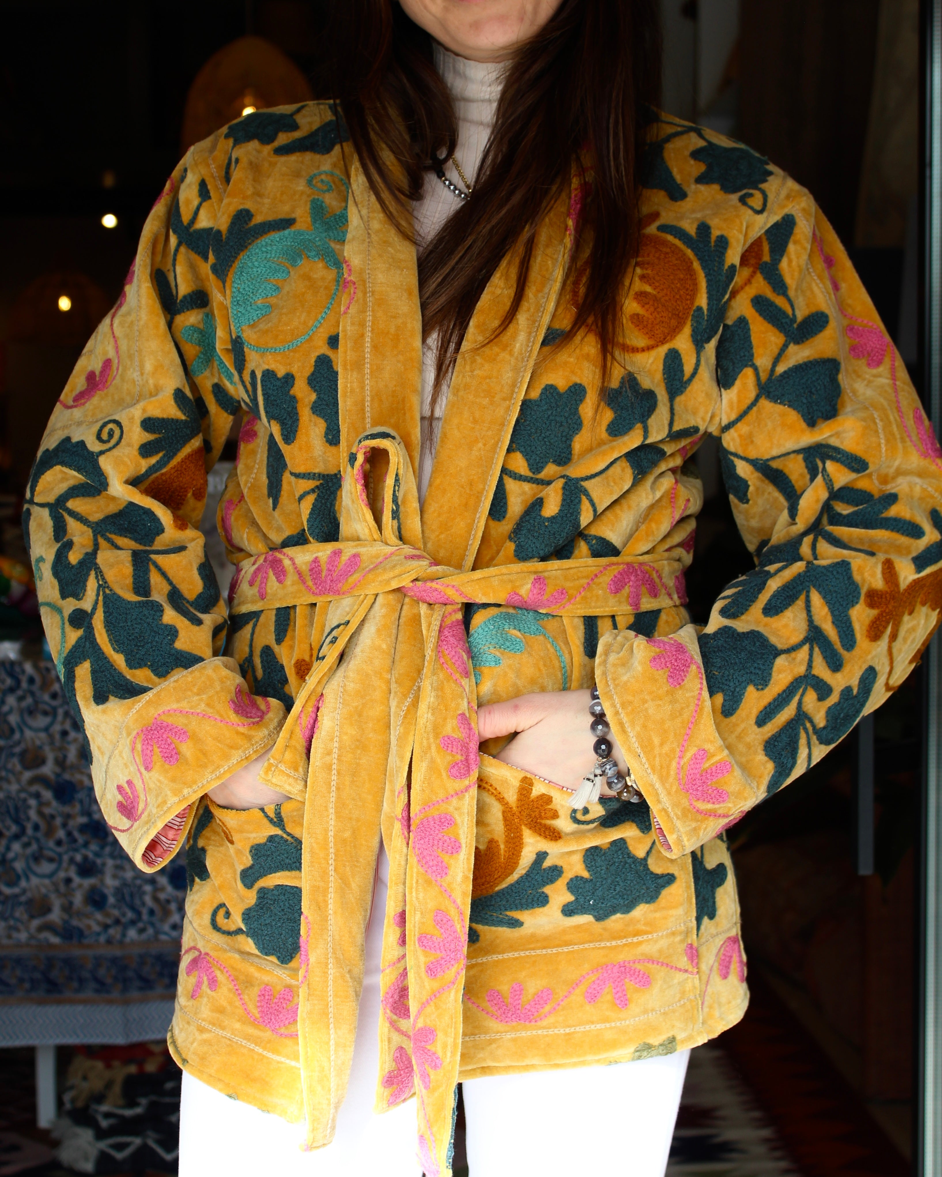 Heritage Velvet Jacket - Marigold