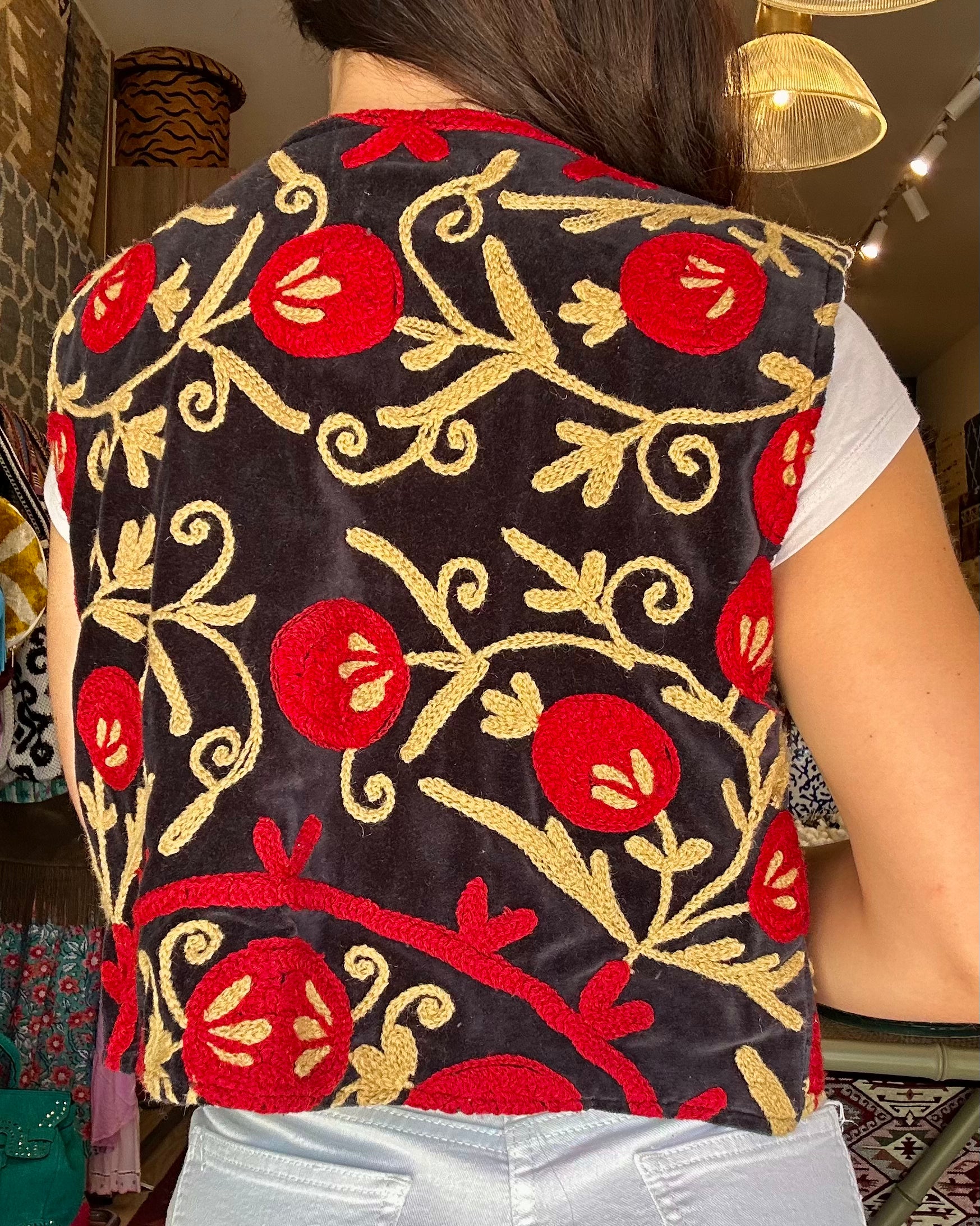 Heritage Velvet Vest - Onyx Crimson