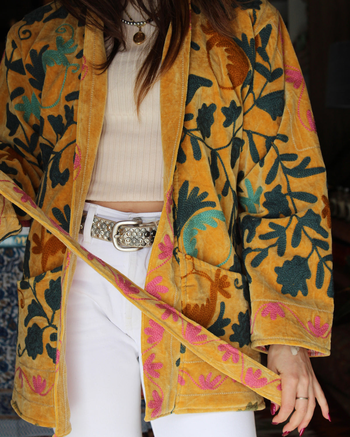 Heritage Velvet Jacket - Marigold
