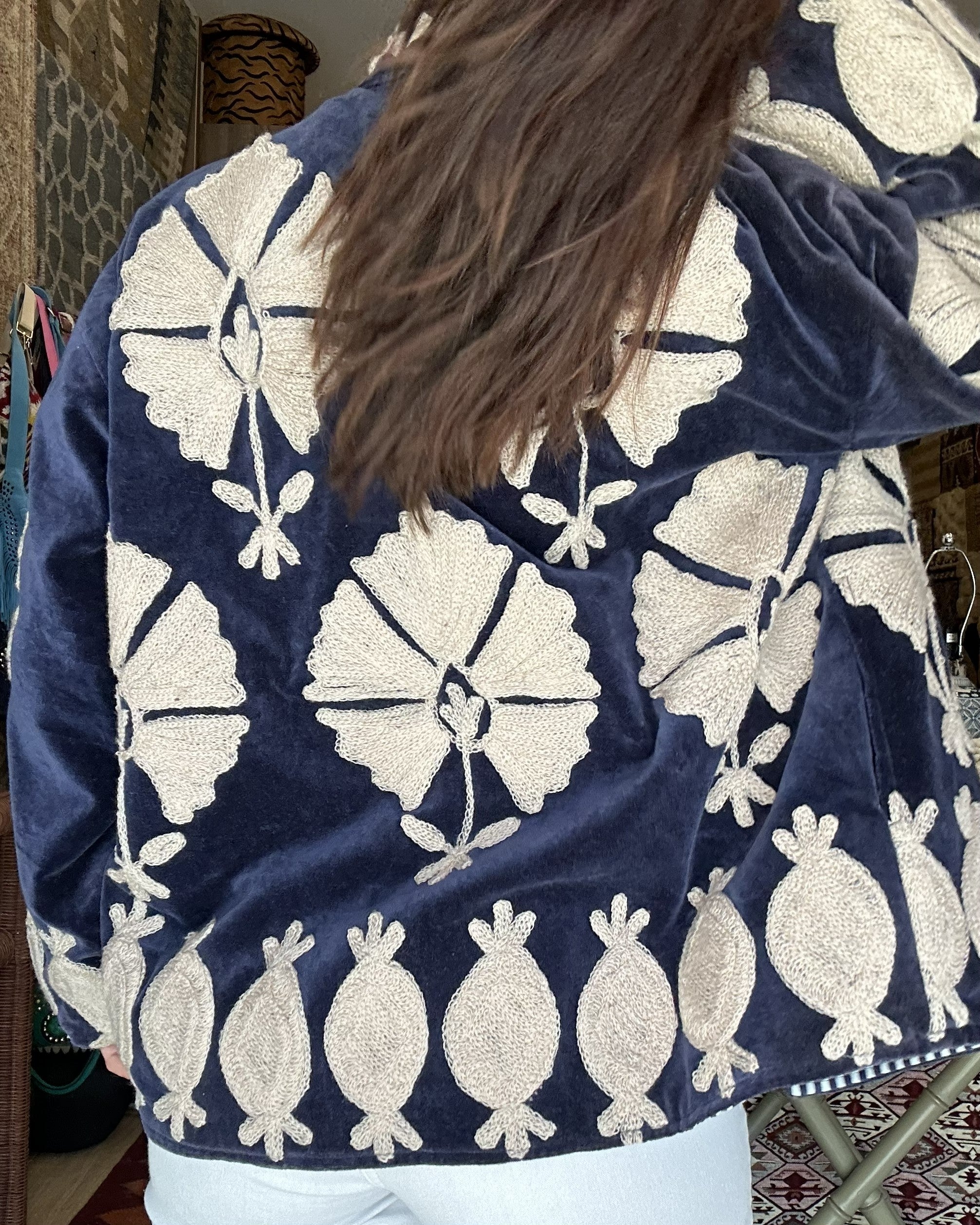 Souk Velvet Jacket - Navy