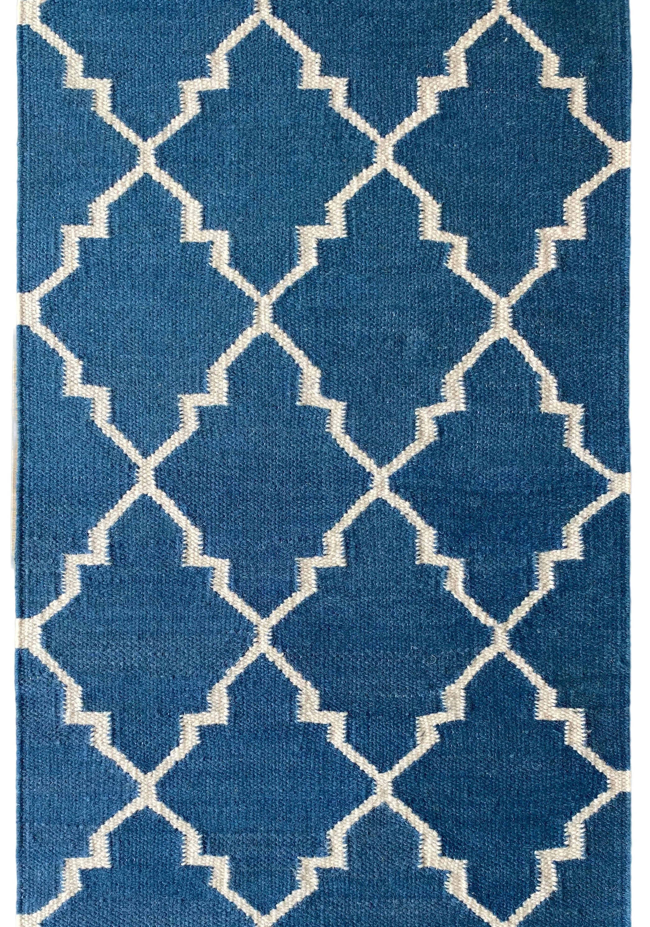 Oxford Trellis Rug Marine - 60x180cm