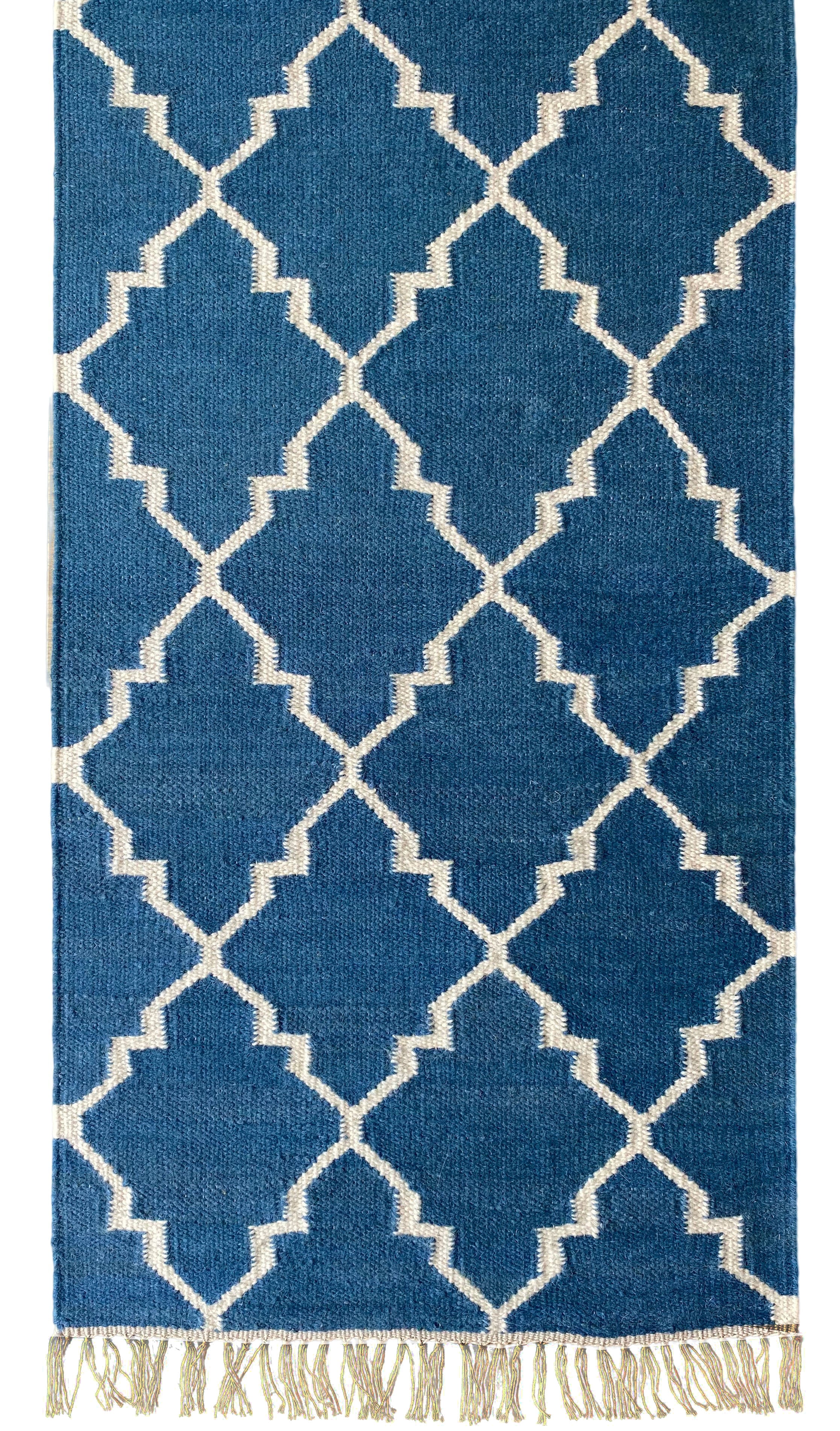 Oxford Trellis Rug Marine - 60x180cm