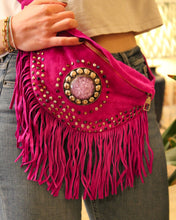 Load image into Gallery viewer, Suede Fringe Bum Bag - Magenta
