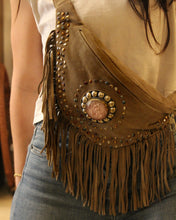 Load image into Gallery viewer, Suede Fringe Bum Bag - Umber Brown
