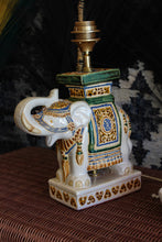 Load image into Gallery viewer, Vintage Elephant Lamp Base - White/Green

