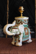 Load image into Gallery viewer, Vintage Elephant Lamp Base - White/Turquoise
