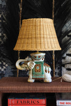 Load image into Gallery viewer, Vintage Elephant Lamp Base - White/Turquoise
