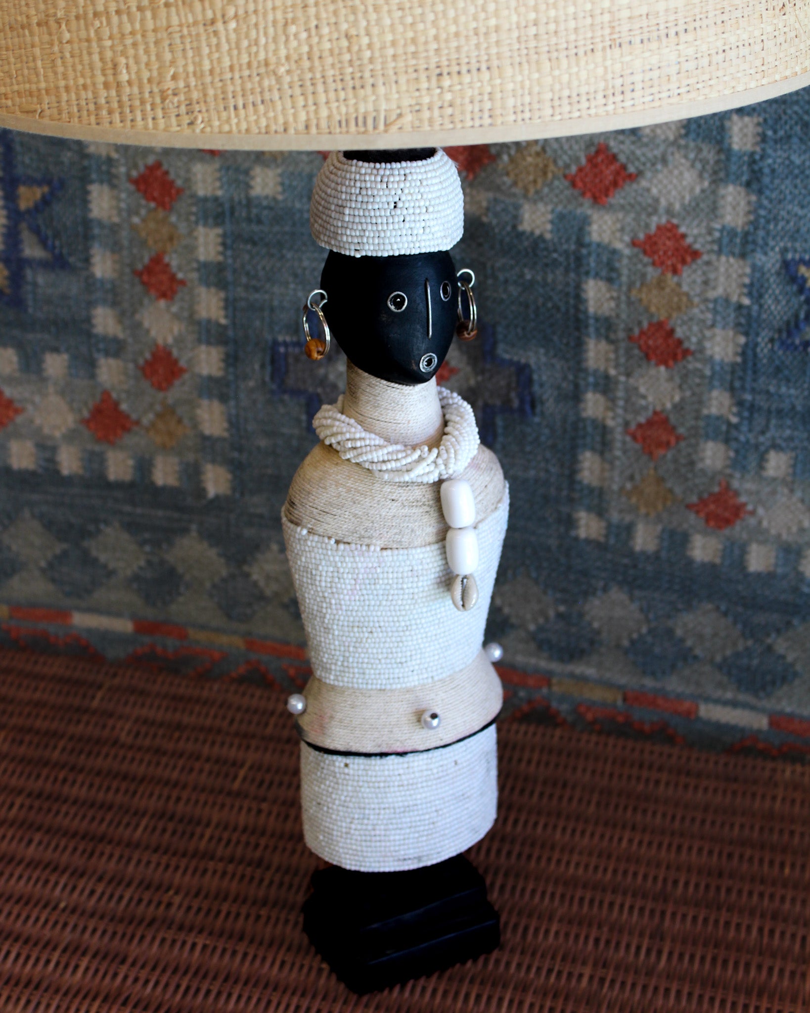 Zola Beaded Doll Lamp Base - White