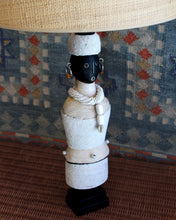 Load image into Gallery viewer, Zola Beaded Doll Lamp Base - White
